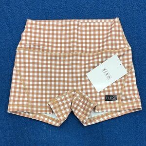 Fleo Women's Brown Checkered Athletic Shorts